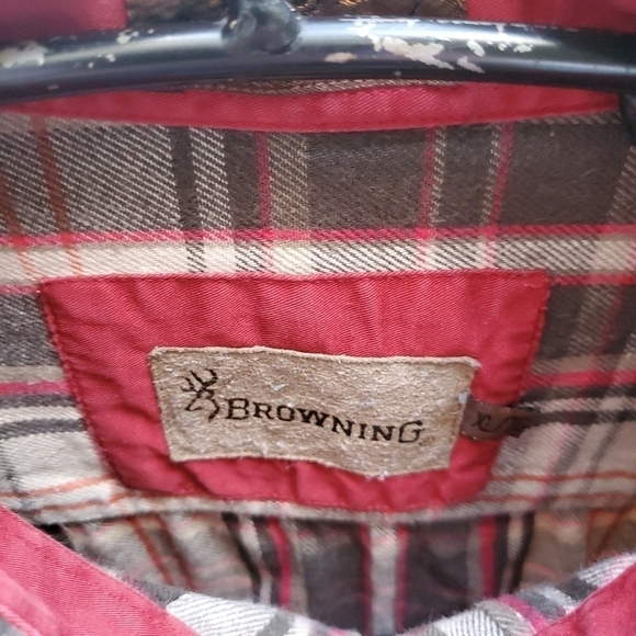 Browning Super Natural Fall Plaid Long Sleeve Casual Button Down Sz XLT Shirt - Picture 8 of 13
